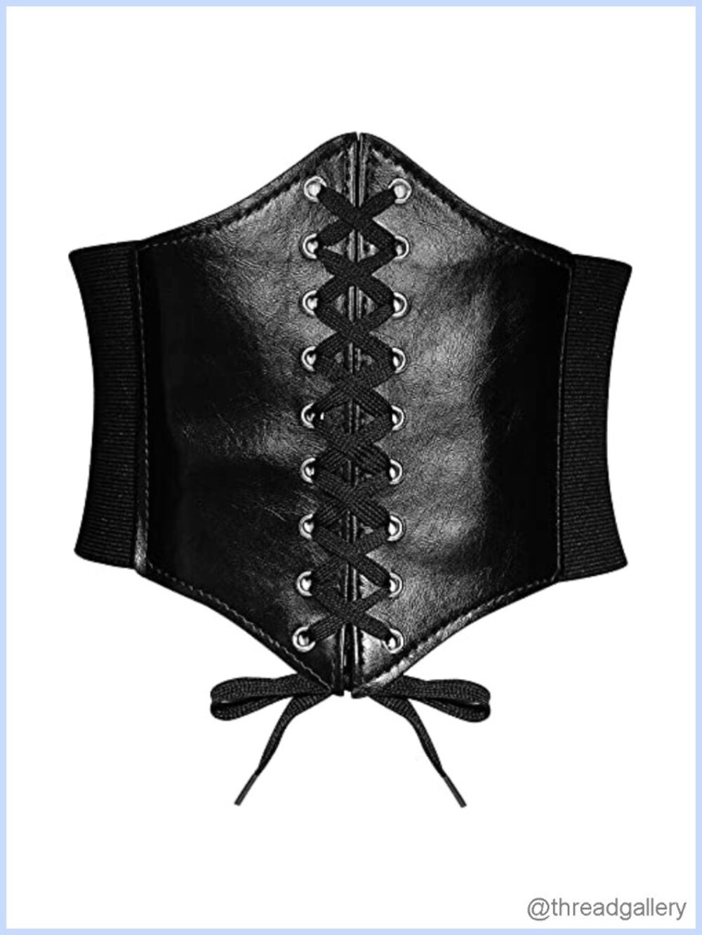 PU Leather Corset Belt Lace-Up Elastic Wide Cinch Waist Belt for Dresses